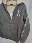 Boy s 10 12 Calvin Klein Lined Dark Grey Cotton Hoodie