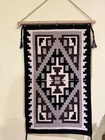 Navajo Two Grey Hills Vintage Rug Wool Hand Loom 18 1 2    X 31 1 2   