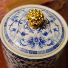 Blue White Porcelain Tea Caddy Canister Jar Dry Goods Container Decor