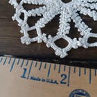 Pair Vtg Crocheted Tatted Lace Snowflake Medallion Appliques Finished Edging