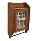 Antique Wall Mounted Wood Medicine Cabinet Mirrored Door 17x24x5 5 In