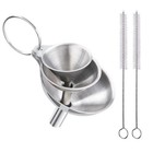 5 Pcs Stainless Steel Kitchen Funnels Set Food Metal Funnels For Filling Small