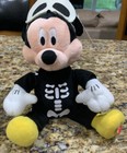 Disney Collection Skeleton Costume Mickey Mouse Plush Stuffed Animal  2015 14 In