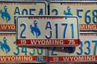 1975 1976 1977 Wyoming License Plates - Bicentennial Cowboy Horse License Plate