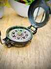 Antique Military Pocket Compass Nautical Compass Brass Vintage