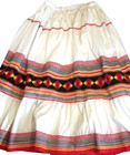 Vintage Seminole Indian Patchwork Skirt Native American Handmade White Red 27x37
