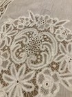 Antique French Tambour Lace Curtain Panel     Large Square Floral Design 54  X 54 