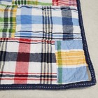 Pottery Barn Kids Blue White Multicolored Madras Plaid Quilted Euro Pillow Sham