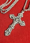 Stainless Steel Catholic Crucifix Cross Pendant And Medal With 30 chian  Italy 