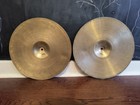 Vintage 1950s A Avedis Zildjian Small Stamp 14  Hi-hat Cymbals 670g 720g