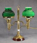 Nos Twin Bankers Lamp  Student Lamp W glass Shades Thomas Edison Commemorative
