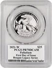 2021 W  25 Proof American Palladium Eagle 1oz Reagan Series Pcgs Pr70 Dcam Fdoi