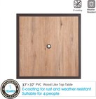 Outdoor Dining Table With Umbrella Hole Square Patio Table Wood-top For 4 Person