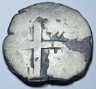 1743 Spanish Peru Silver 1 Reales Genuine 1700s Antique Pirate Treasure Cob Coin