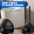 Denvlex 2pack 2in1 Toilet Brush And Plunger Set - Bathroom Bowl Bright Black