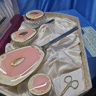 Vintage Pereline Mfg Co Vanity Dresser Set 9 Piece W mirror Preowned Not Used