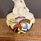 Trico China Nagoya Japan Art Deco Nude Lady  Vanity Dresser Trinket Powder Box