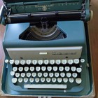 Vtg  Underwood  Quiet Tab Portable Typewriter 1950s  Teal W case
