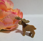 Miniature Flocked Moose Figurine  1 5 