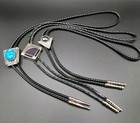 Vintage Lot Of 3 Bolo Ties Varying Stones Colors  shapes Silvertone Sold  read 