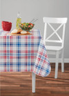Patriotic Plaid Vinyl Tablecloth Flannel Backed Indoor Outdoor Table Cover 60x84