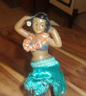 Vtg Hong Kong Hula Girl Dancer Bobble Nodder 6 5  Plastic Chalkware Dashboard