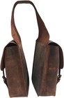Leather Horse Saddle Bag  Brown  Double Pouch With Brass Buckles  Western Trail