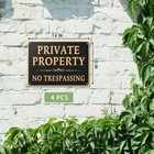 4 Pack Private Property No Trespassing Signs 10x14 Durable Metal Uv Printed New