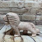 Vintage Carved Pink Marble Onyx Stone Lion Sculpture Figurine 4 5  X 2 75  X 1 