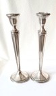 Pair Tall  9 75  Sterling Silver Weighted Candle Sticks Holders