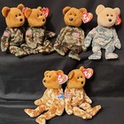 Ty Beanies Military Camo Bear Collection Hero salute Us Uk Aus Lot Of 6 Mwmt