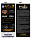 Ny Knicks Vs Sa Spurs Nba Finals Game 5 Commemorative Ticket Stub Custom