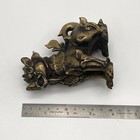 Gorgeous Ornate Chinese Foo Dog Figurine  Brass  4  Tall