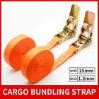 Heavy Duty Ratchet Strap Front Cargo Tie Down With Metal Buckle For Car Truck
