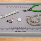 The Beadsmith Treasure Mat Tray And - 11 X 14 Inches - Grey Flocked Gray 