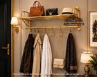 Aura Vintage Golden Luxury French Rack Luggage Train Rack Coat Rack Wall Mounted