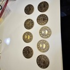 Metal Token  Memento Mori Cracked Skull   Snake Eternal Serpent Medallion   9 Lot