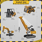 4 Pcs Rc Construction Vehicles Set With Mini Excavator Dump Truck Forklift And C