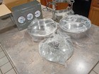 4 Qt Round Stainless Steel Chafing Dish W  Glass Lid  Stand   Removable Burner