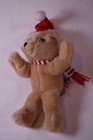 Russ Santa Bear Russ Berrie Christmas Plush W  Hat Scarf 7 Inches Tall