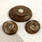 Vintage Mid Century Brown Ceramic Ashtrays - 3 Piece Set