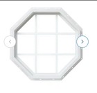 24 In  X 24 In  Fixed Octagon Geometric Vinyl Window With Grids - White