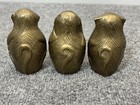 Vintage Set  3  Brass Hear Speak See No Evil Three Wise Monkeys 4  Olee