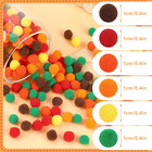 Fall Pom Poms Balls  1000 Pieces Orange Brown Pom Poms For Crafts Making Diy Aut