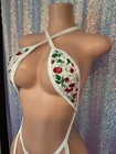 Exotic Dancewear One Piece Cherry Sequin Garter Sling One Piece