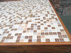 Vintage Mid Century Danish Modern Geometric Tile Top Mcm Coffee Accent Table
