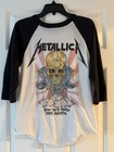 1988 Vintage Metallica Doris Justice Raglan Tour Shirt Handtex 50-50 Large