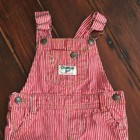 Vintage Oshkosh Bgosh Conductor Red Striped Overalls Sz 12mos