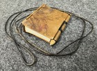 Vintage Copper Miniature Notebook Memo Sketch Note Pad Mini Pencil Leather Cord