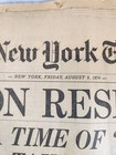 This Is An Original August 9  1974  Front Page Of The New York Times Newspaper